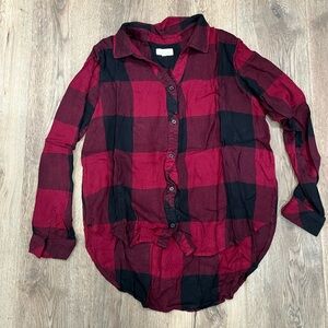Thread & Supply Red and Black Plaid Button Down Shirt